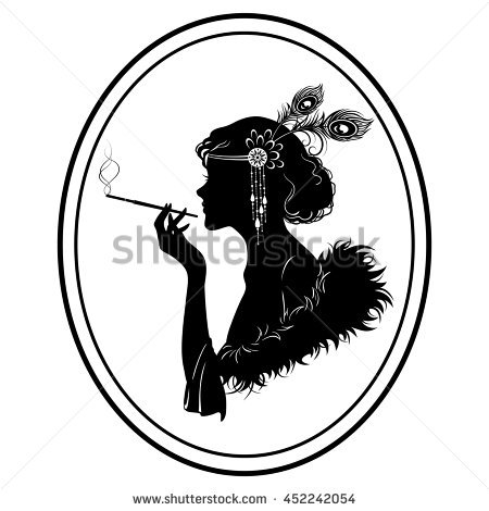 450x470 Flapper Silhouette Pattern Clipart