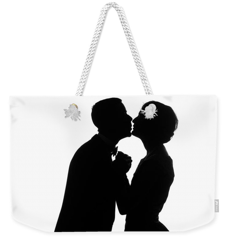 800x845 1920s Silhouette Of Anonymous Couple Weekender Tote Bag For Sale