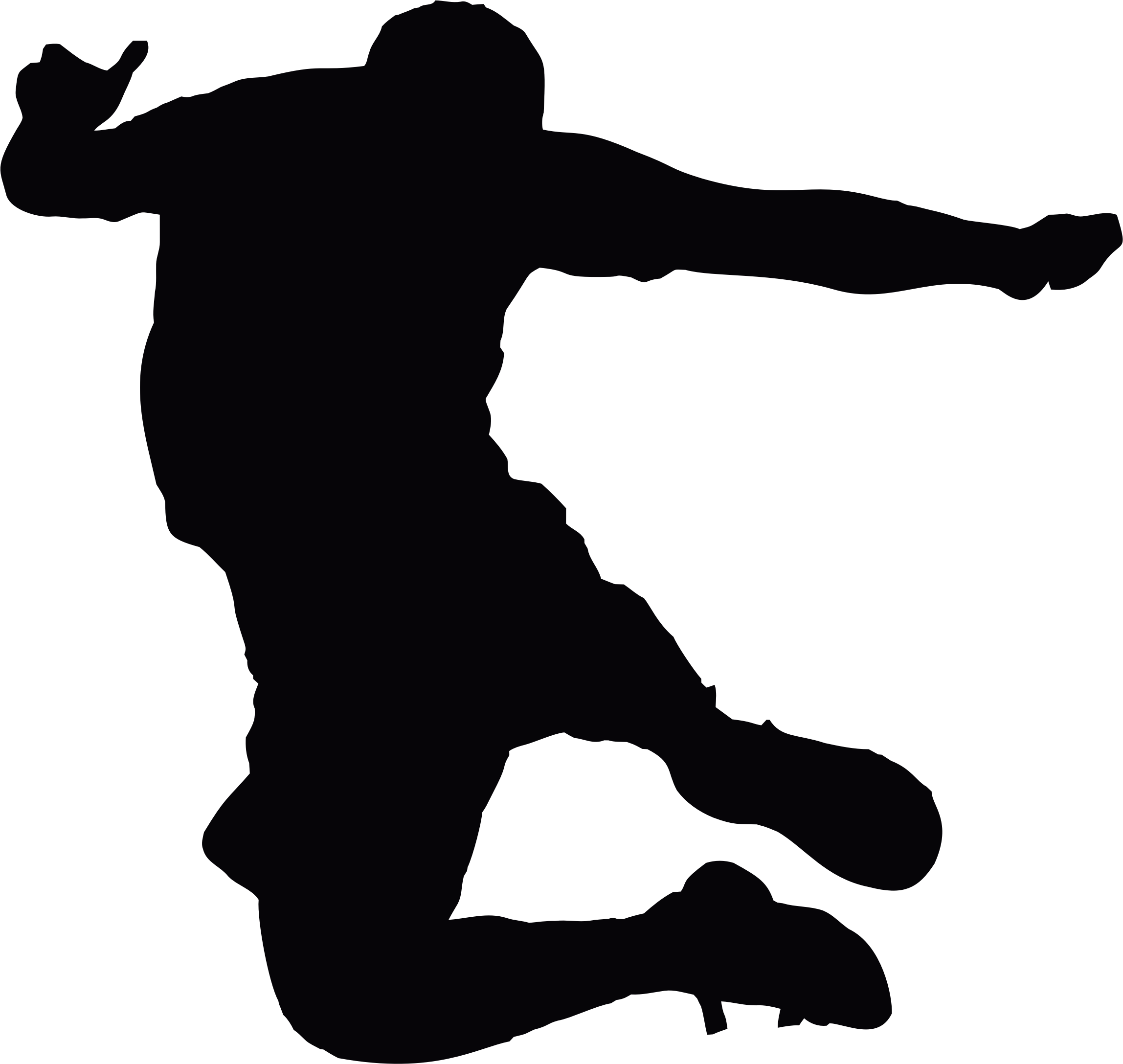 2296x2175 Jumping Man Silhouette 3 Icons Png