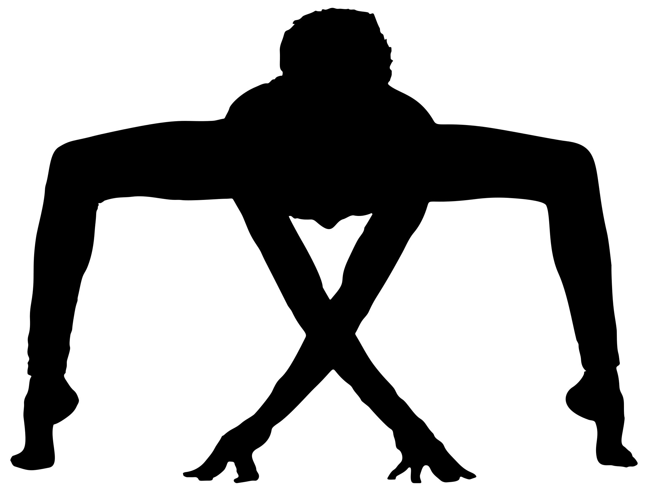 2183x1653 Male Yoga Pose Silhouette 3 Clipart