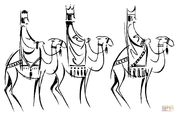 720x470 Three Kings On Camels Coloring Page Free Printable Coloring Pages