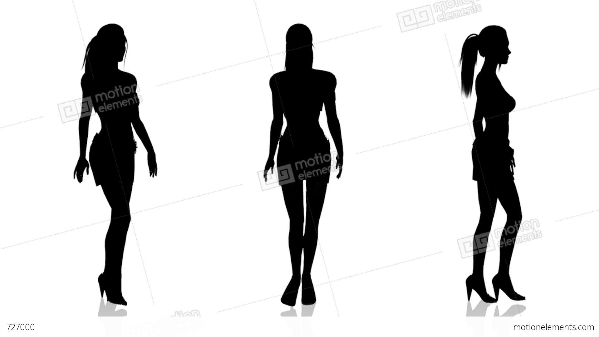 1920x1080 Woman Silhouette Stock Animation 727000