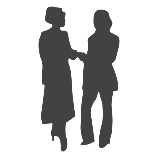 512x512 Businesswomen Shaking Hands Silhouette