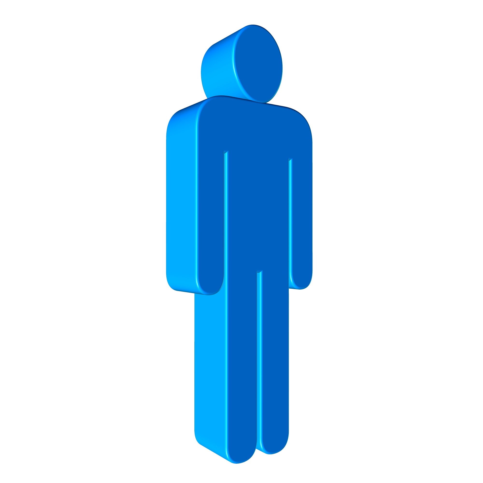 2000x2000 Blue 3d Male Silhouette Free Image
