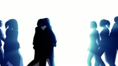 240x134 People Walking By (3d Vector Silhouette Animation) ~ Clip