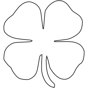 300x300 Four Leaf Clover Outline Clipart