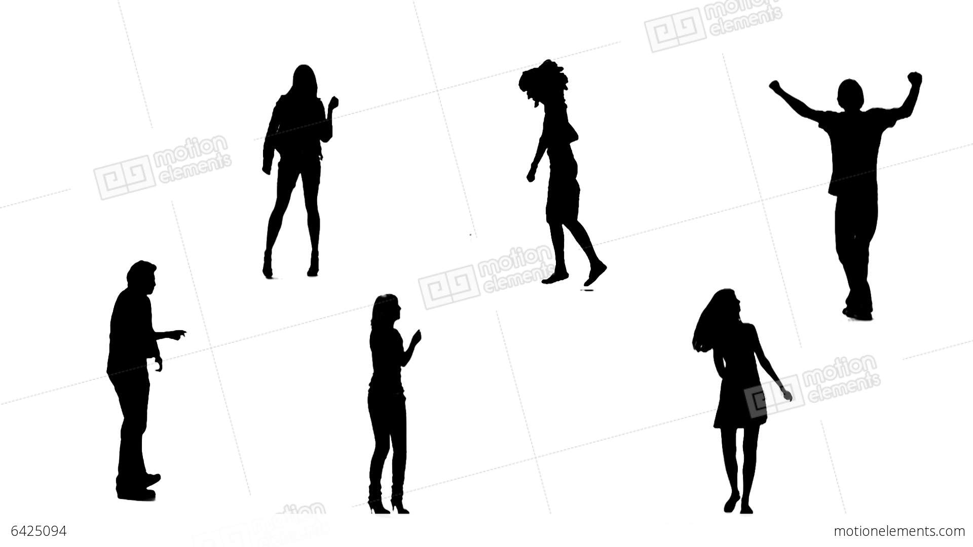 1920x1080 Silhouettes Of Young People Who Dance 1 Stock Animation 6425094