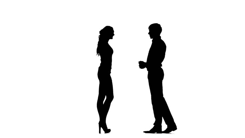 852x480 Casual People Silhouettes Talking. 4 In 1. Couples. More Options