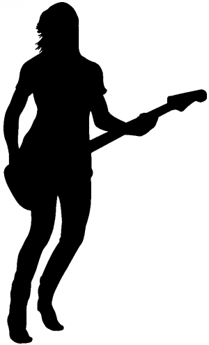300x495 Guitar Player Silhouette Decal Car Or Truck Window Decal Sticker