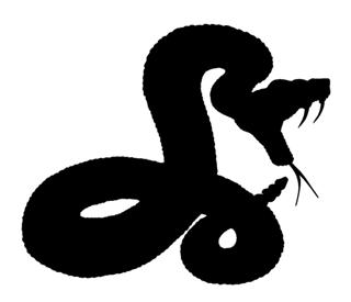 320x275 Snake Silhouette 4 Decal Sticker