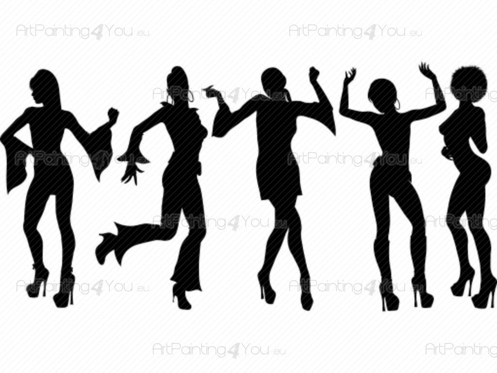 1024x768 Wall Stickers 60's Amp 70's Dancers (Kit) Artpainting4you.eu