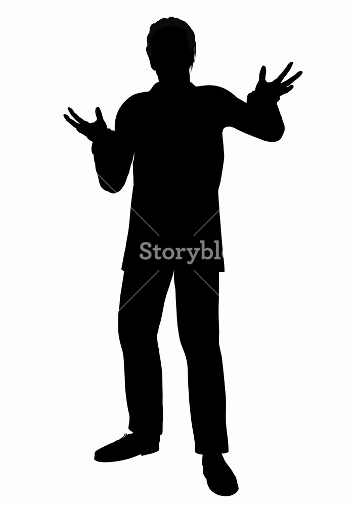 698x1000 Silhouette Of A Man Royalty Free Stock Image