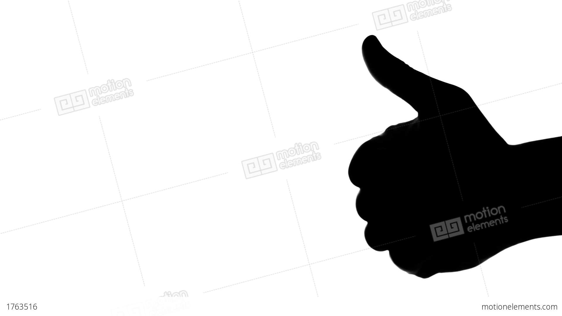 1920x1080 A Silhouette Of A Man's Hand Giving Thumb Up Stock Video Footage