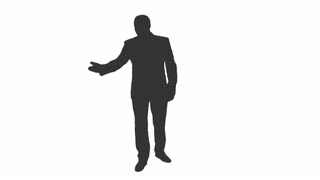 320x180 Silhouette Of A Man In Suit Is Singing And Dancing. Full Hd