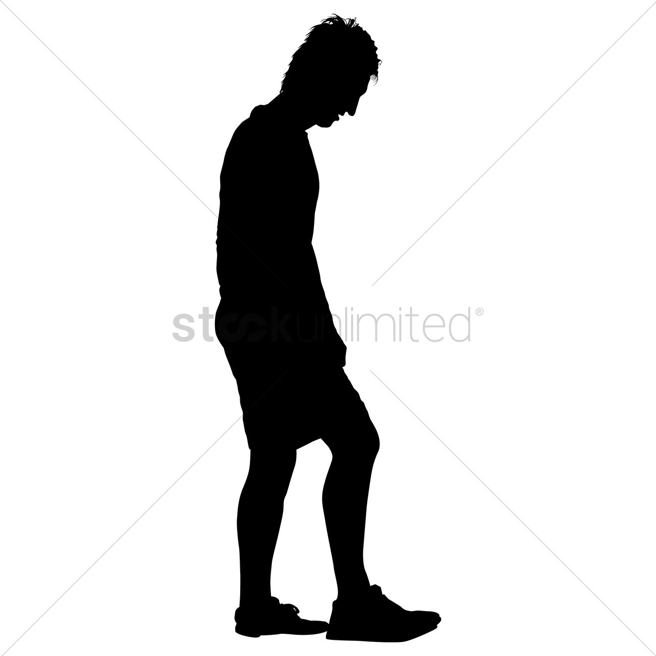 1300x1300 Silhouette Of A Man Standing Vector Image