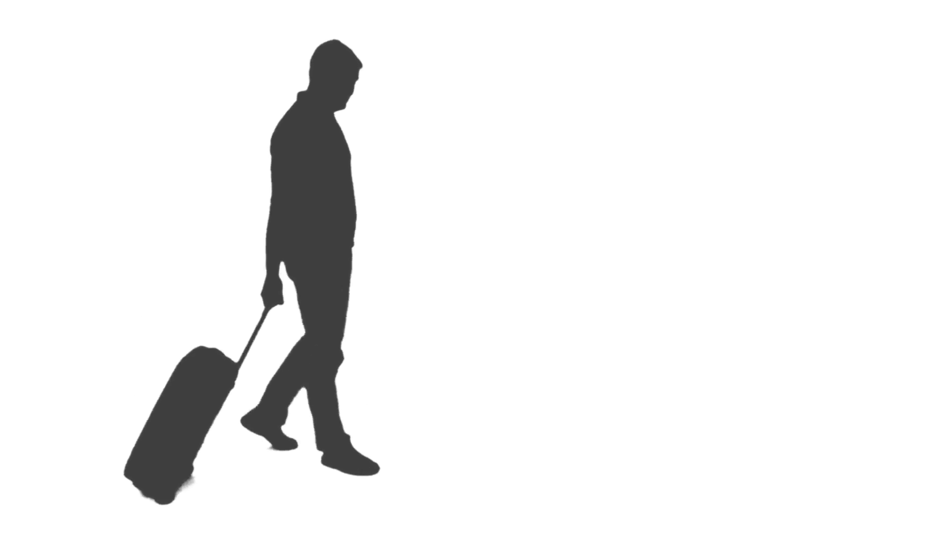 1920x1080 Silhouette Of A Man Walking With A Suitcase And Waiting