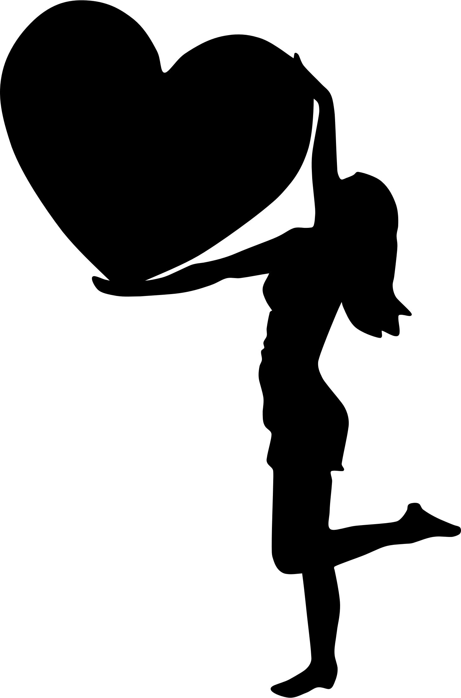1468x2224 Woman With Big Heart Silhouette Icons Png