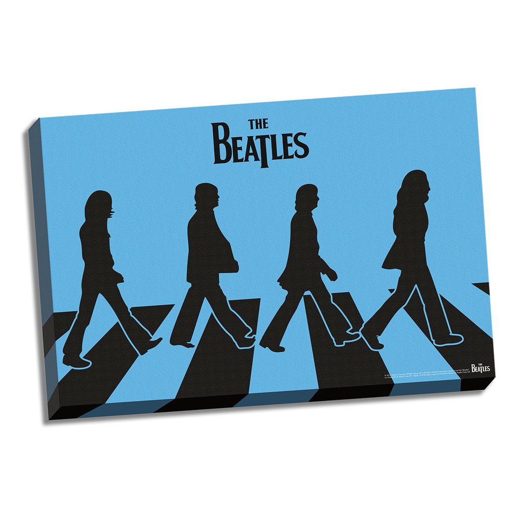 1024x1024 Blue Silhouette Abbey Road Canvas The Beatles