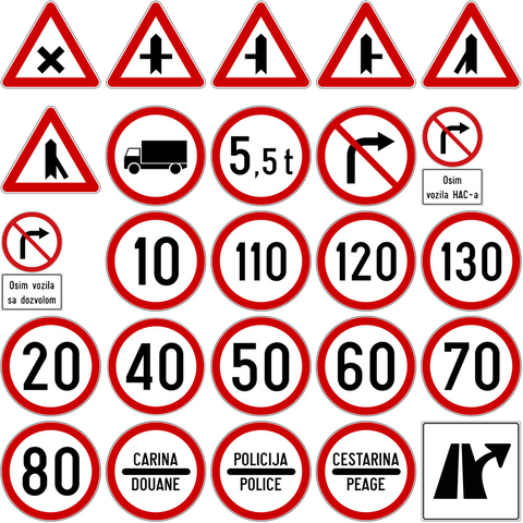 480x480 Road Signs In Croatia Vector Super Coloring