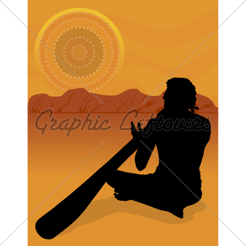 500x500 Aboriginal Silhouette Gl Stock Images