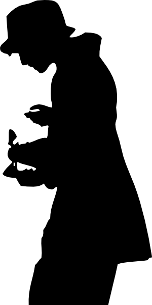 300x599 Silhouette Person With Hat Clip Art Free Vector 4vector