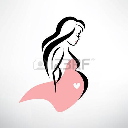 450x450 Schwangere Frau Symbol, Stilisierte Vektor Skizze Photo