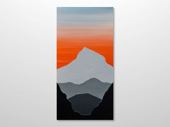 570x428 Large 18 X 36 Abstract Mountain Range Silhouette By Gilliansarah