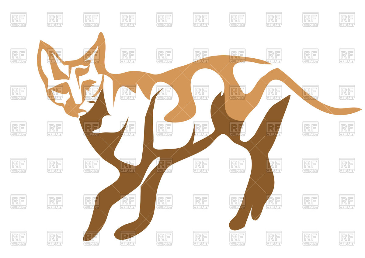 1200x849 Ceylon Cat Abstract Silhouette Royalty Free Vector Clip Art Image