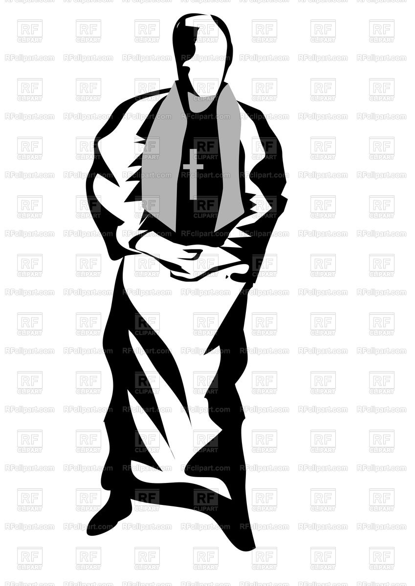 849x1200 Vicar Abstract Silhouette Isolated On White Background Royalty