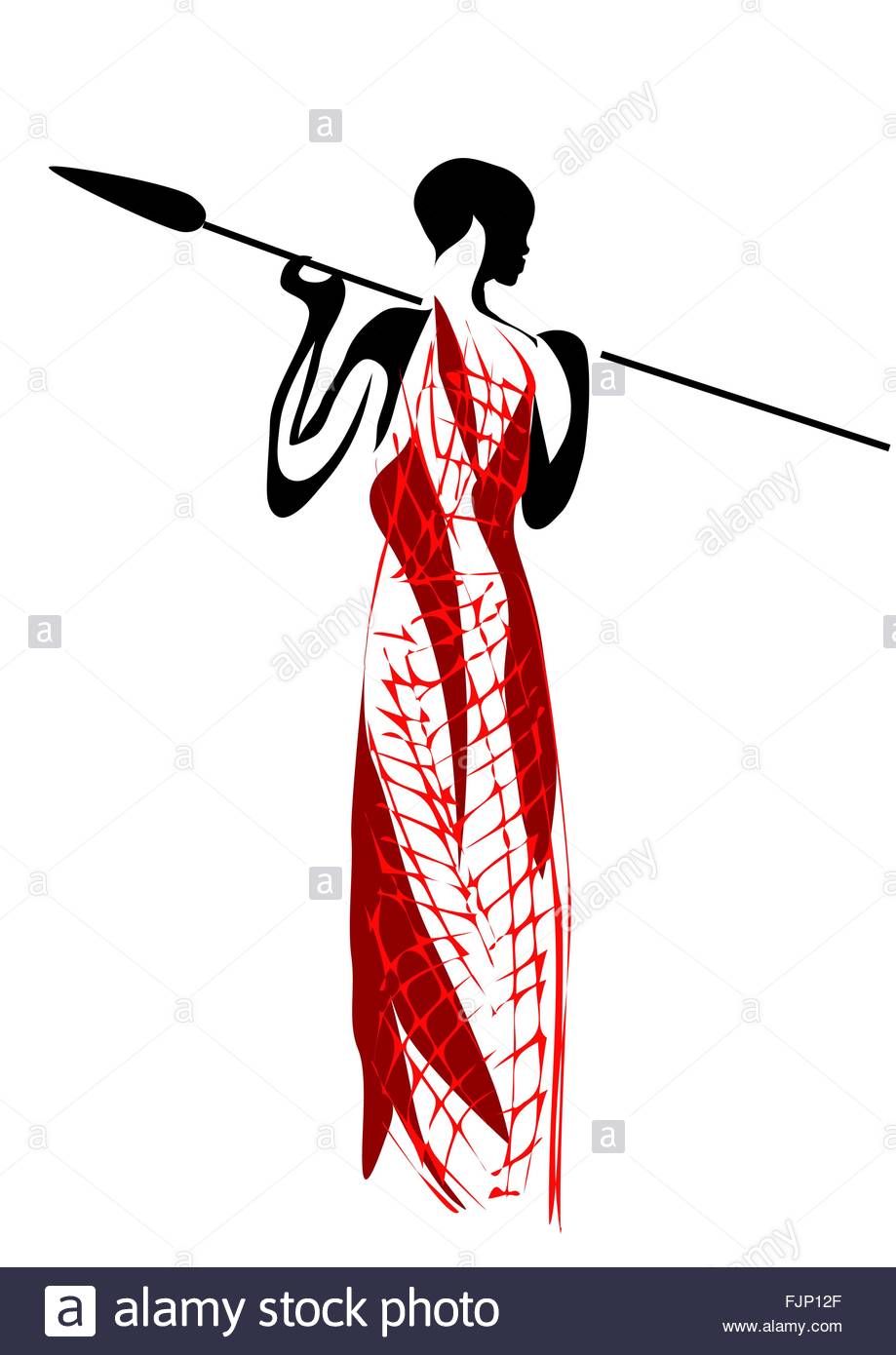 919x1390 Masai. Abstract Silhouette Of Man Isolated On White Background