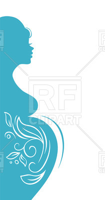 211x400 Abstract Silhouette Of A Pregnant Woman Royalty Free Vector Clip