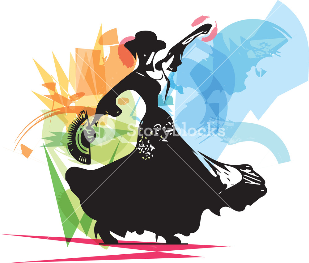 1000x851 Abstract Flamenco Woman Dancer. Vector Illustration Royalty Free