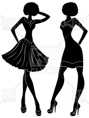 300x400 Abstract Graceful Fashion Models Royalty Free Vector Clip Art