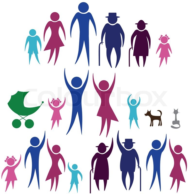 800x800 People Silhouette Family Icon. Person Vector Woman, Man. Child