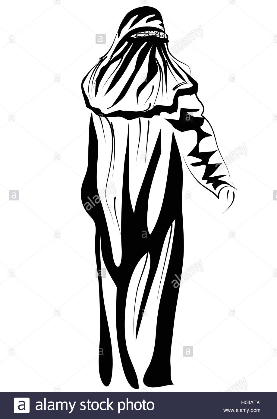 919x1390 Muslim Woman. Abstract Silhouette Isolated On White Background