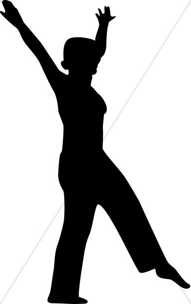 384x612 Abstract Silhouette Praisers Praise Clipart