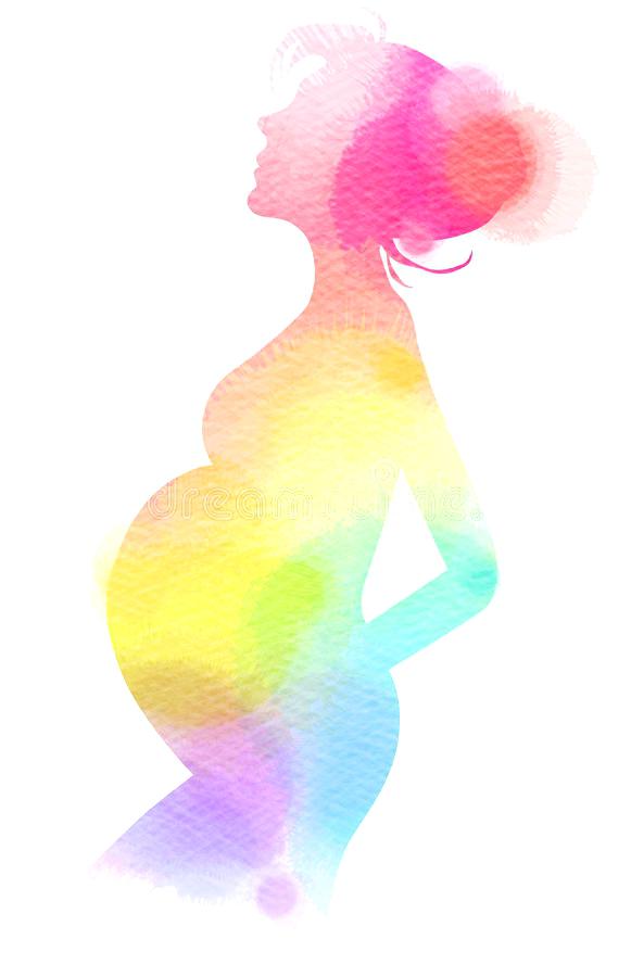 581x900 Abstract Watercolor Art Download Pregnant Woman Silhouette Plus