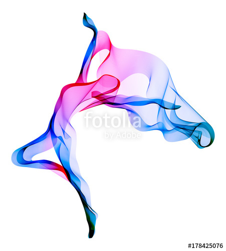 451x500 Abstract Dancer, Woman Silhouette Over White Stock Photo