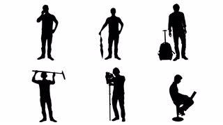 320x180 Silhouette People Different Actions