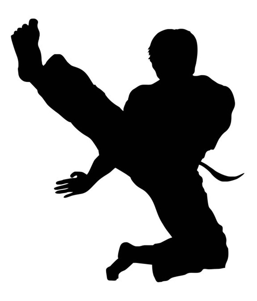 850x995 Studio Briana Black Karate Action Silhouette Wall Decal Wall