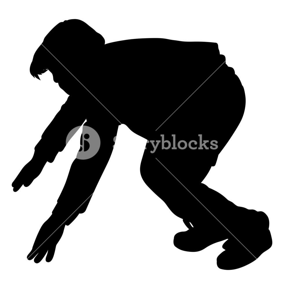 981x1000 Young Boy In Action Silhouette Royalty Free Stock Image
