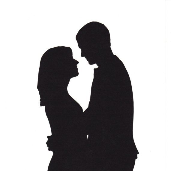 570x570 Custom Silhouette Portrait Contemporary Couple Papercutting
