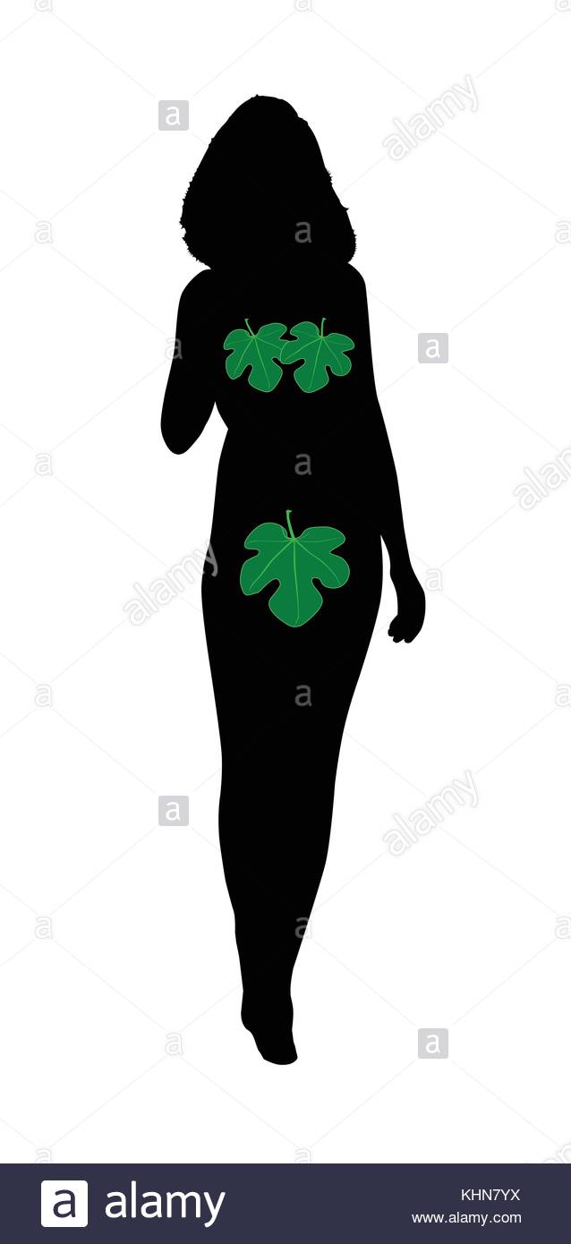 638x1390 Silhouette Of A Girl Wearing Fig Leaf Clothing As With Adam