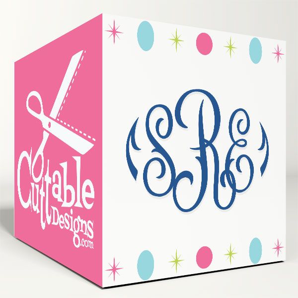 600x600 Mia Monogram Cuttable Font Cut File. Vector, Clipart, Digital