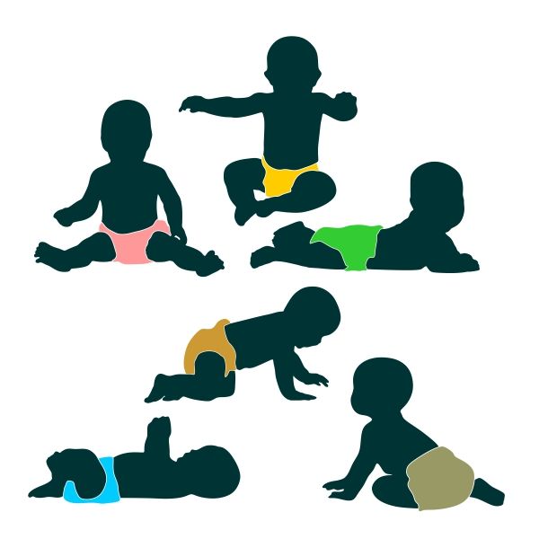 600x600 Baby Silhouette Cuttable Design Cut File. Vector, Clipart, Digital
