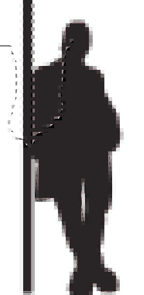 298x608 Man, Gentleman, Outline, Leaning, Inclined, Silhouette, Standing