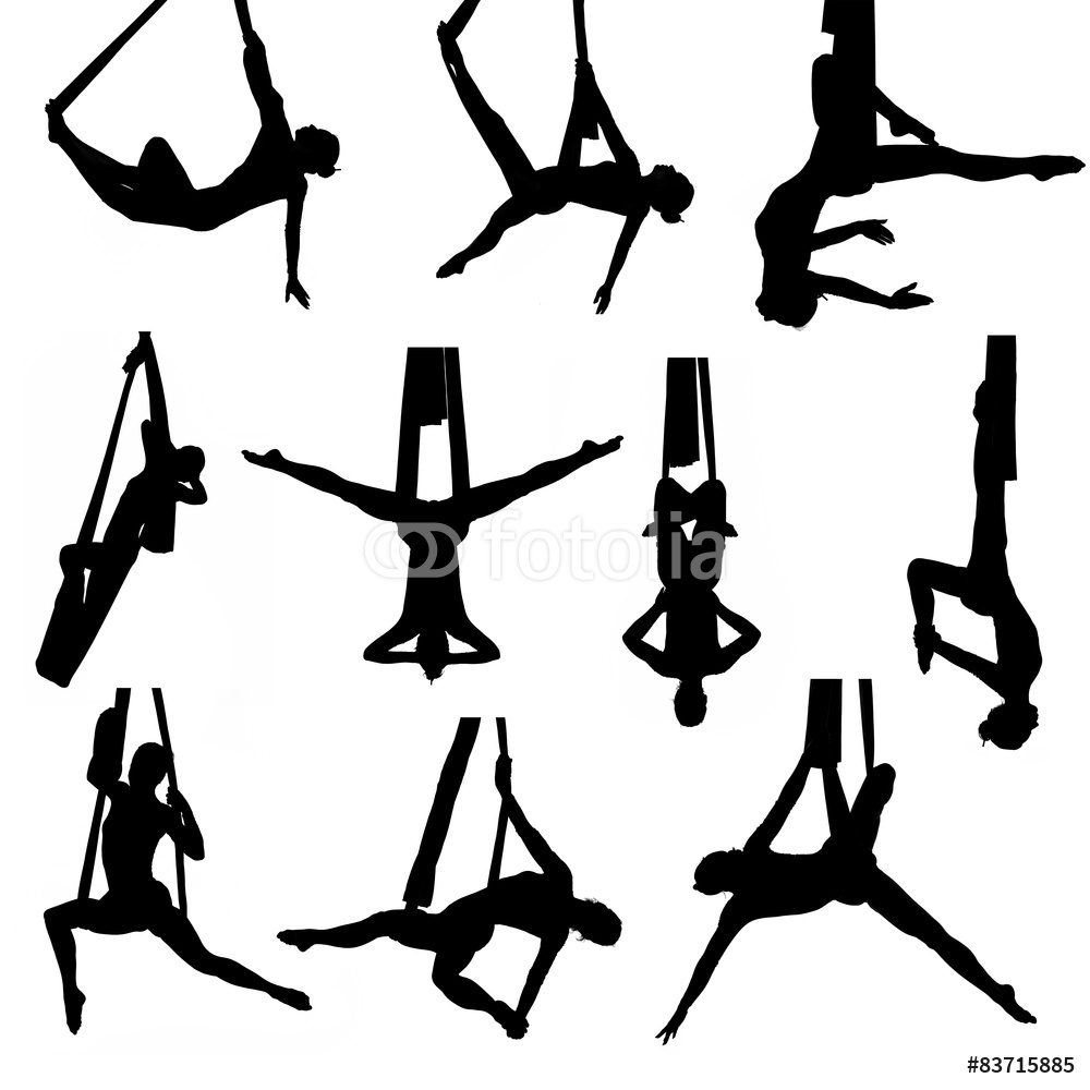 1000x1000 Aerial Silk Silhouettes Wall Sticker Wall Stickers