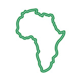 160x160 Map Of Africa Continent Silhouette On A White Background Vector