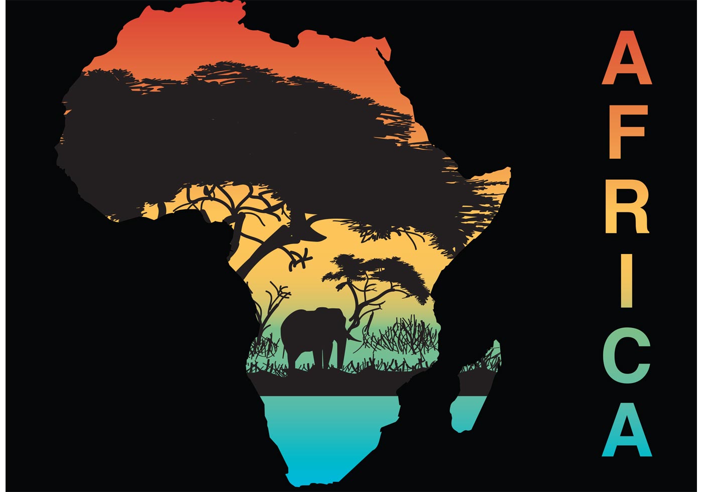 1400x980 Africa Silhouette Vector