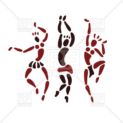 400x400 Hand Drawn Figures Of African Dancers Royalty Free Vector Clip Art
